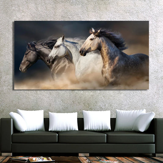 Tableau Trois Chevaux Dessins Fait Main